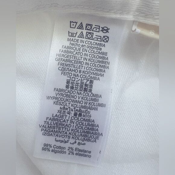 Michael Kors White Button Fly Cropped Flare Raw Hem Jeans sz 8 - Picture 11 of 12